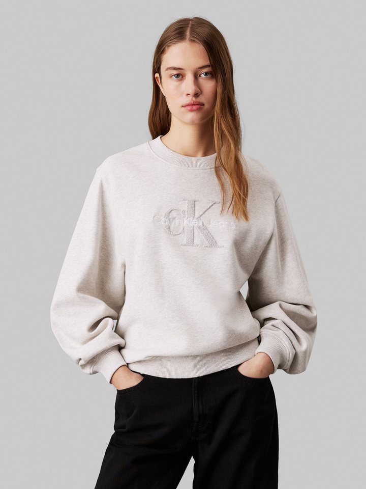 Calvin Klein Jeans Sweatshirt CHENILLE MONOLOGO CREWNECK mit Logostickerei günstig online kaufen