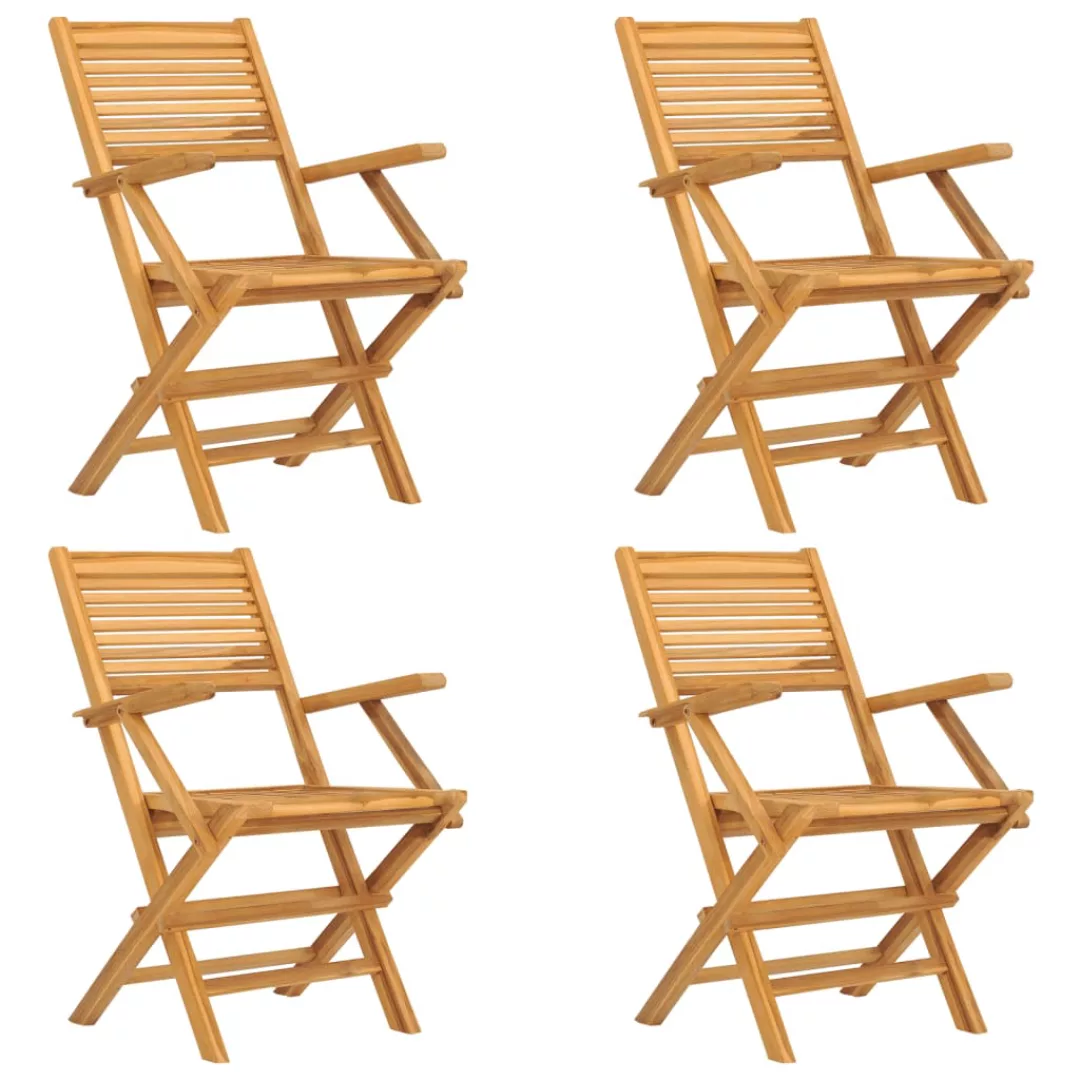 Vidaxl Gartenstühle 4 Stk. Klappbar 55x62x90 Cm Massivholz Teak günstig online kaufen