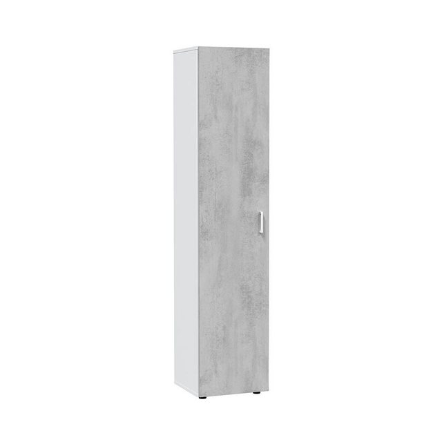 freiraum Mehrzweckschrank Tidy in Weiß / Beton Grau - 41x182x37 (BxHxT) günstig online kaufen