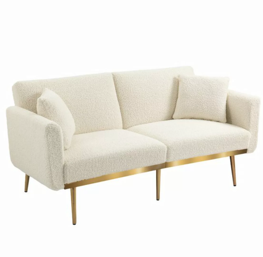 Yorbay Sofa 2 Sitzer Sofa Doppelsofa Samtsofa mit Kissen Schlafsofa, 162x78 günstig online kaufen