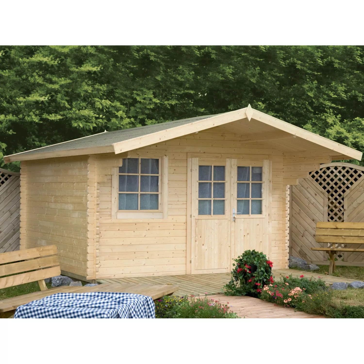 Wolff Finnhaus Holz-Gartenhaus Lisa 44-C 440 cm x 410 cm günstig online kaufen