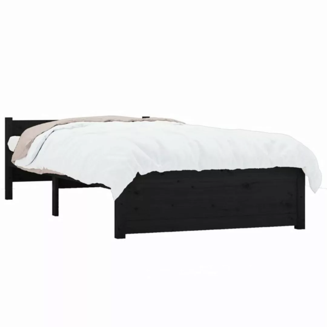 furnicato Bettgestell Massivholzbett Schwarz 90x200 cm (1-tlg) günstig online kaufen