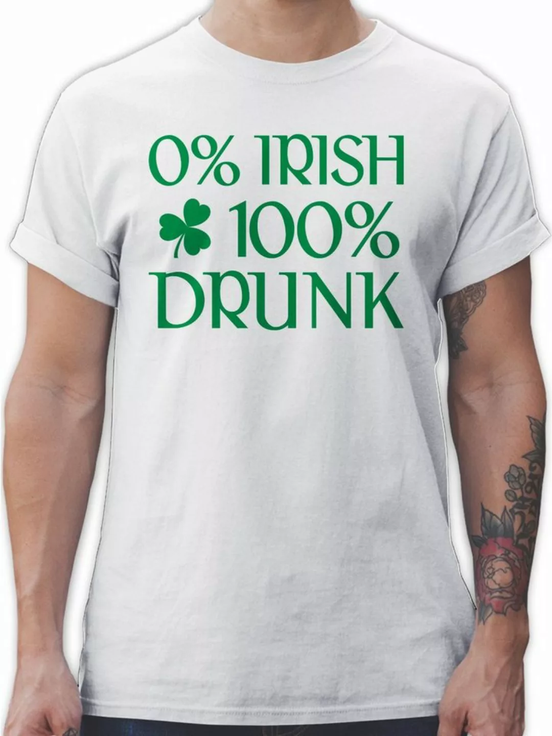 Shirtracer T-Shirt 0% Irish 100% Drunk St Patricks Day St. Patricks Day günstig online kaufen