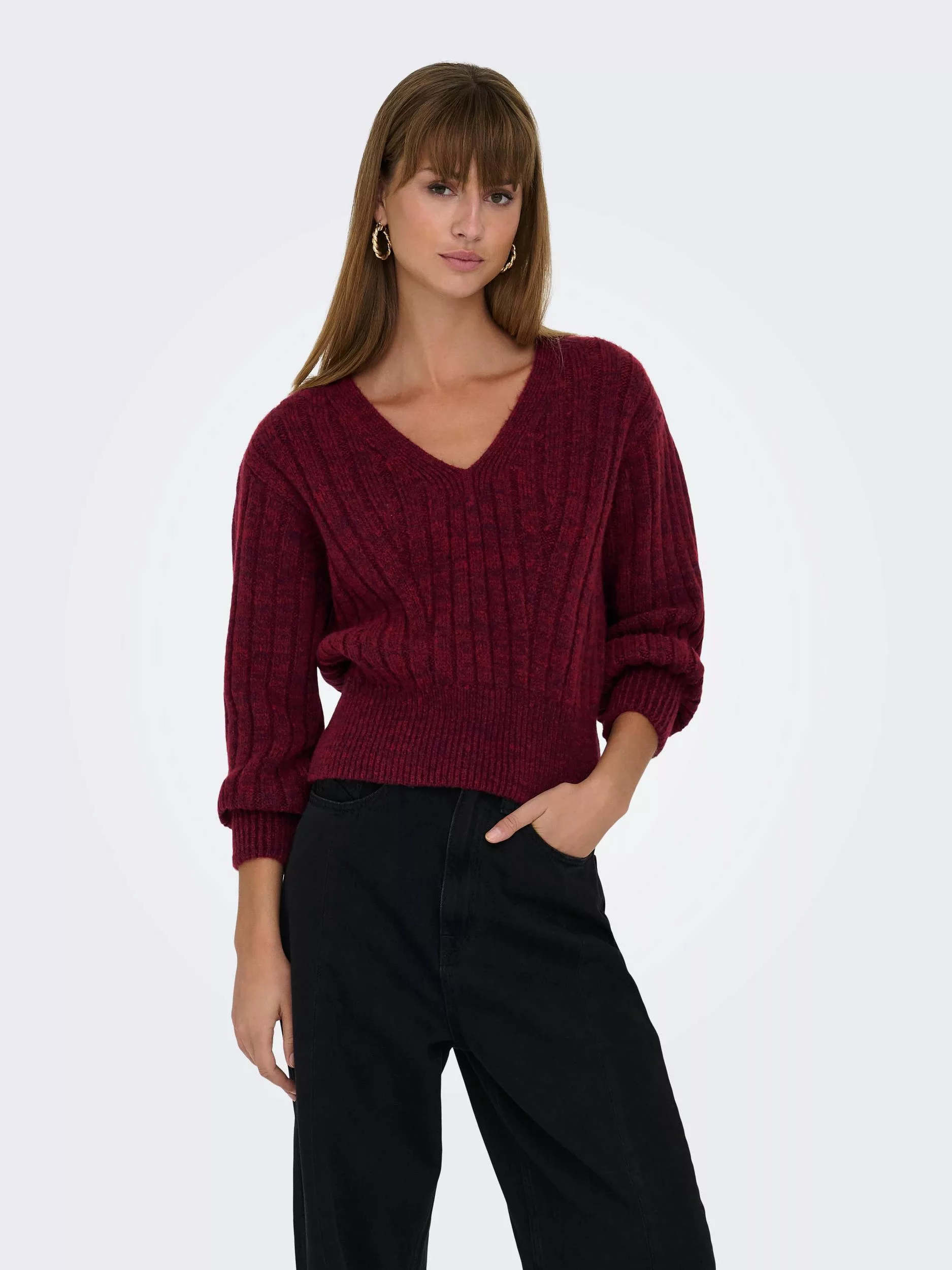 ONLY V-Ausschnitt-Pullover "ONLAGNES LS RIB V-NECK CC KNT" günstig online kaufen