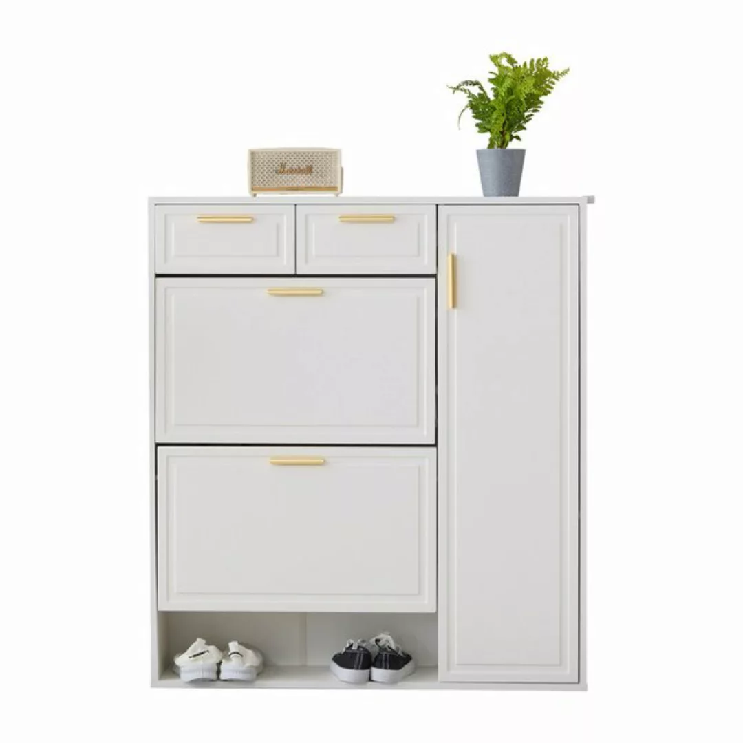 Gotagee Schuhschrank Klappschuhschrank Schließfach modernes Sideboard Weiß günstig online kaufen