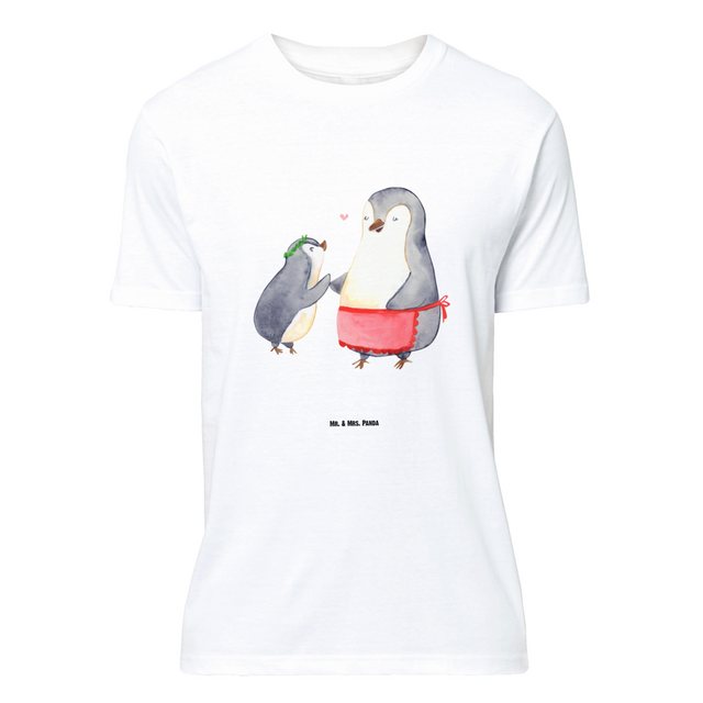 Mr. & Mrs. Panda T-Shirt Pinguin mit Kind - Weiß - Geschenk, Geburststag, M günstig online kaufen