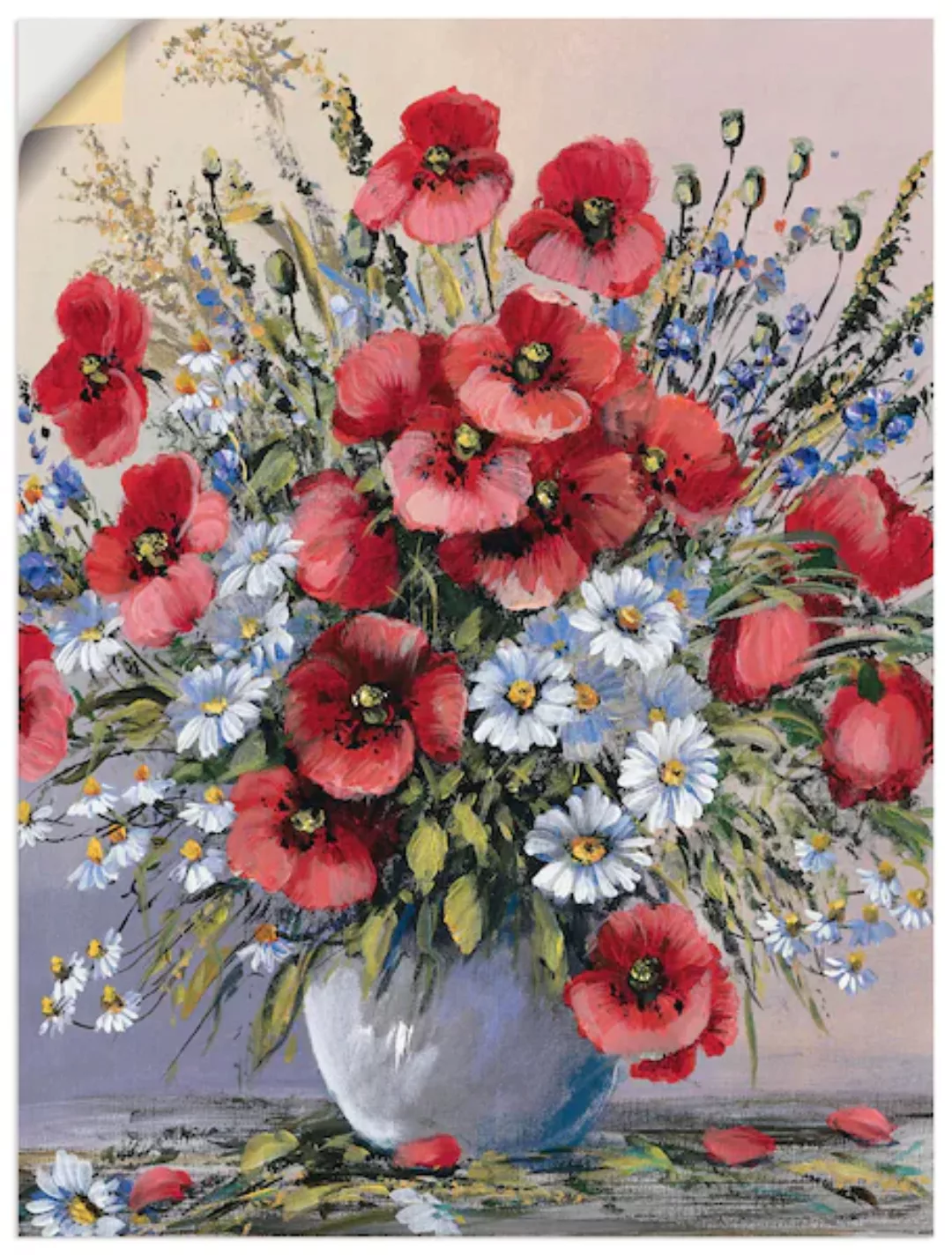 Artland Wandbild »Rote Mohnblumen«, Blumen, (1 St.), als Leinwandbild, Post günstig online kaufen