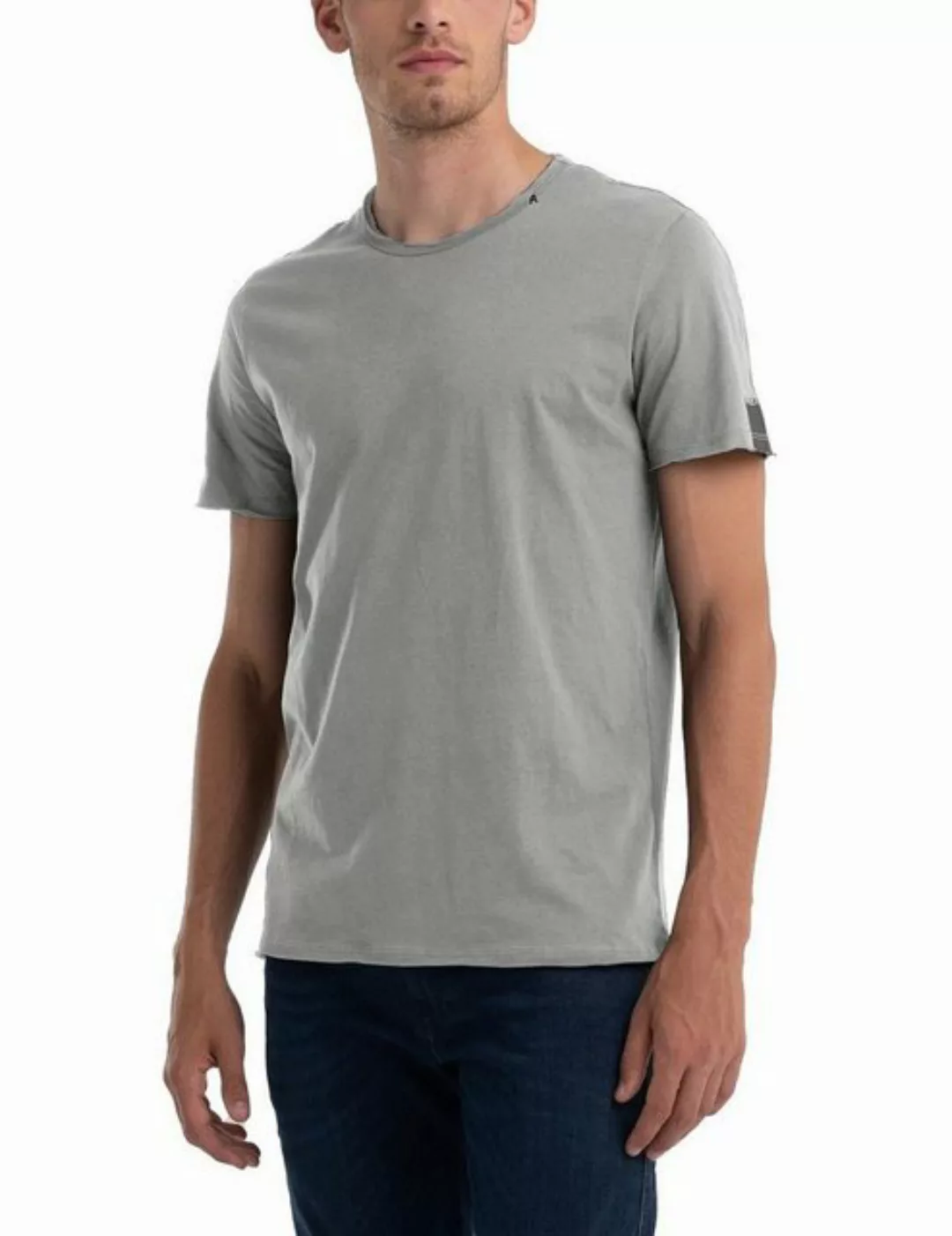 REPLAY Herren T-Shirt - 1/2-Arm, V-Neck, Baumwolle, Jersey, offene Kanten S günstig online kaufen