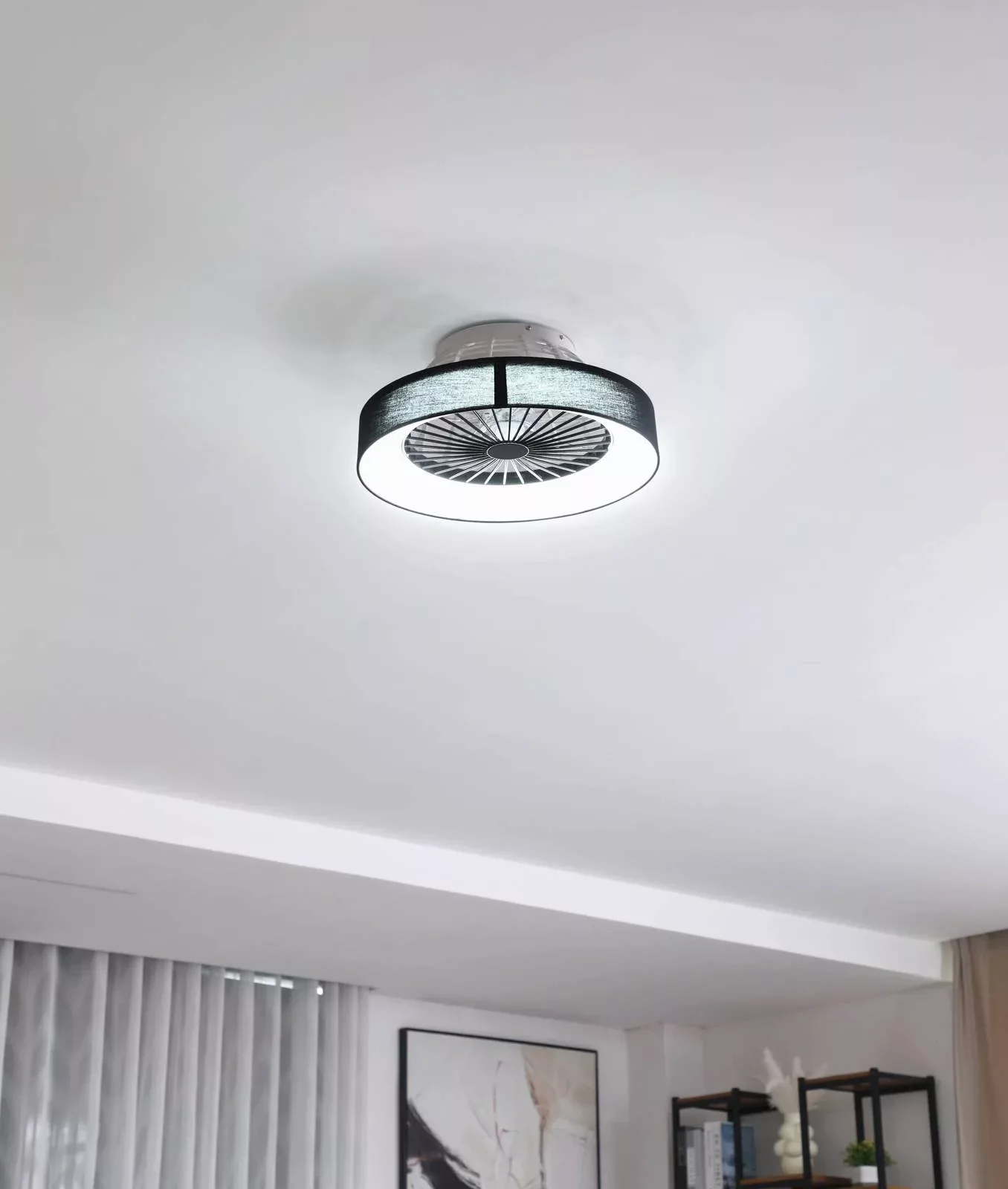 Lindby LED-Deckenventilator Mace, schwarz, leise, Ø 47 cm günstig online kaufen