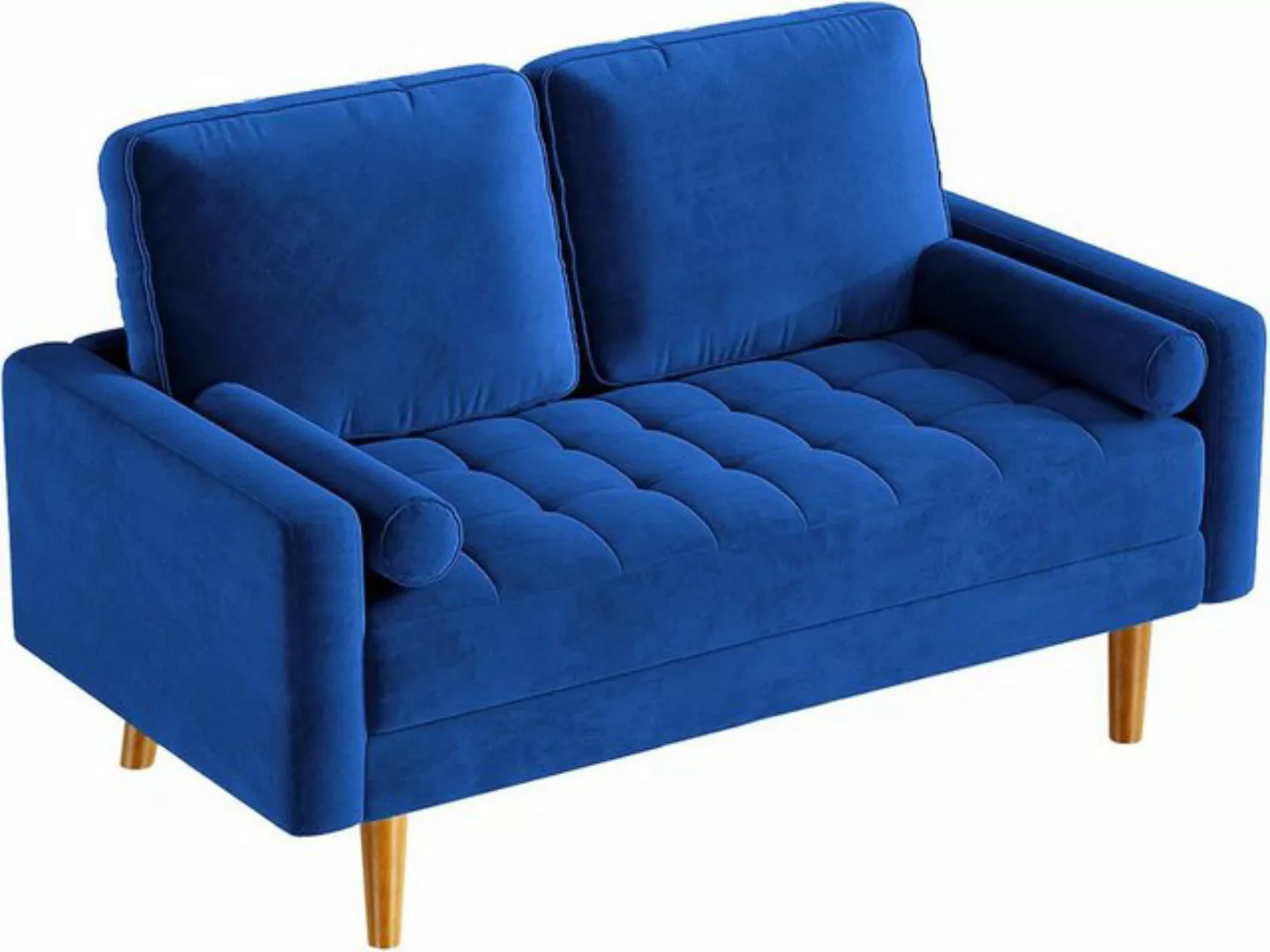 OUNUO Sofa 2 Sitzer Sofa 2er Samt Kleines Couch mit 2 Wurfkissen für Wohnzi günstig online kaufen