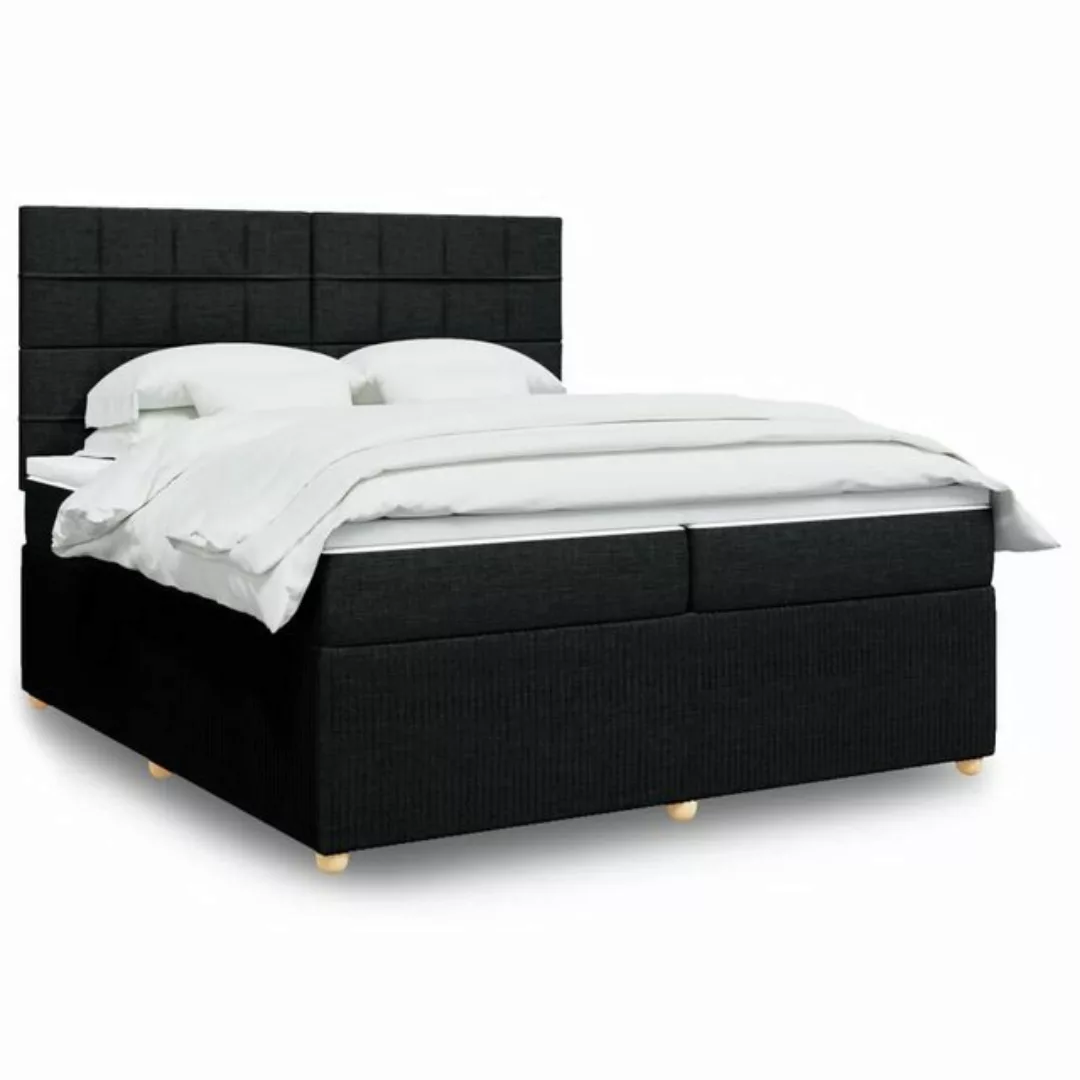 vidaXL Boxspringbett, Boxspringbett mit Matratze Schwarz 200x200 cm Stoff günstig online kaufen