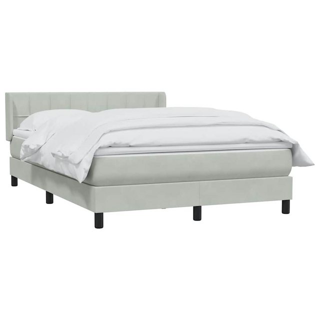 vidaXL Bett Boxspringbett mit Matratze Hellgrau 140x220 cm Samt günstig online kaufen