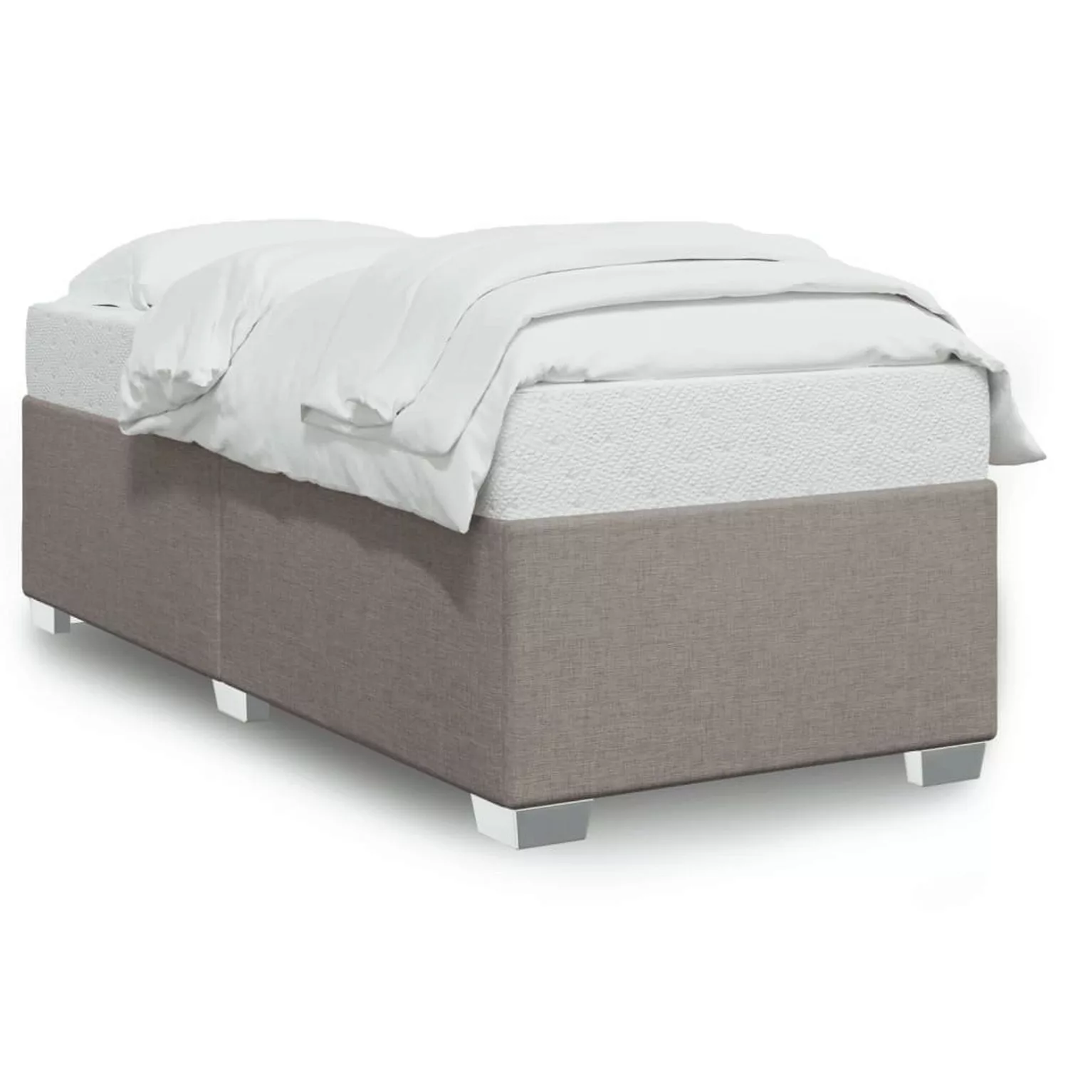 vidaXL Bett Bettgestell ohne Matratze Taupe 80x200 cm Stoff günstig online kaufen