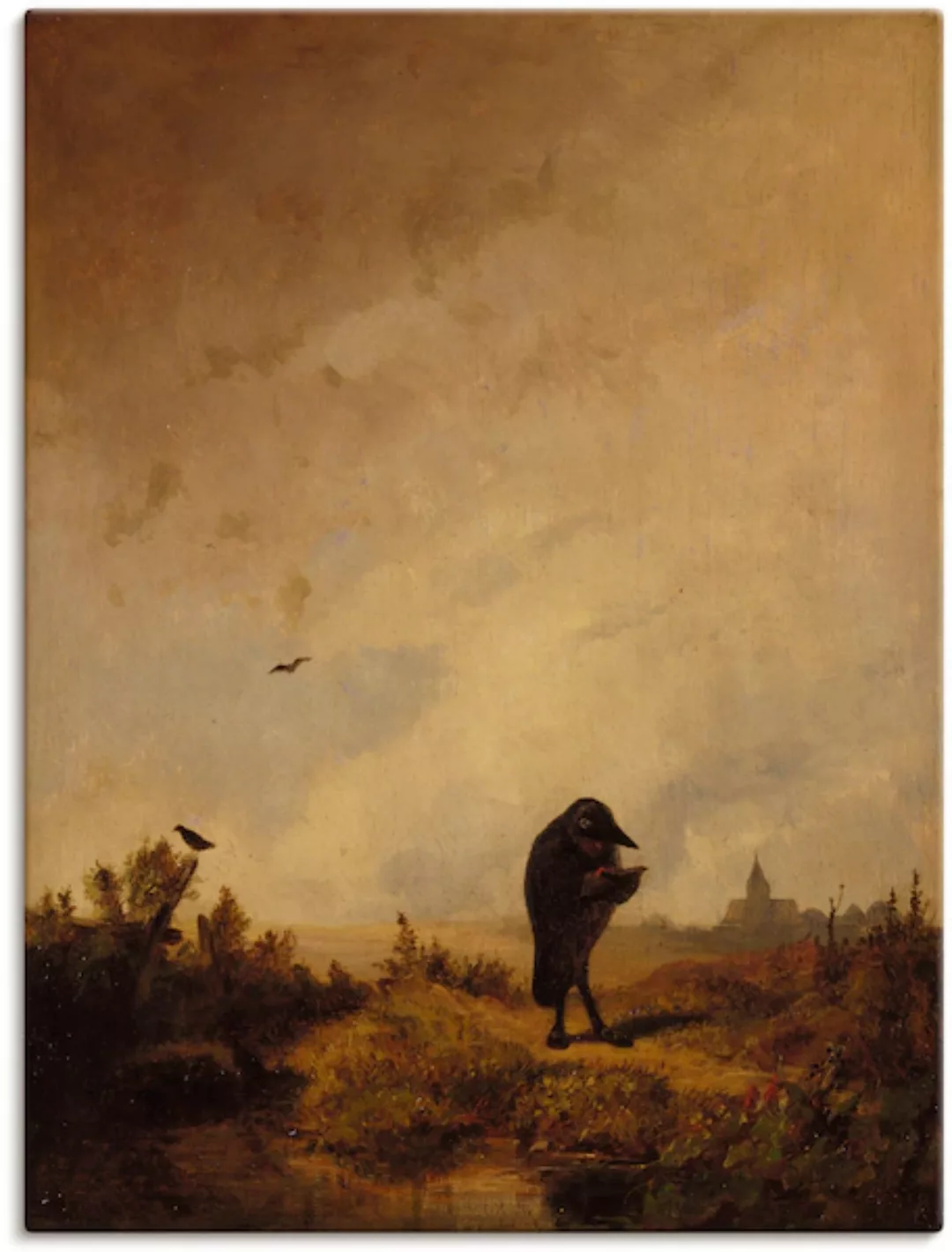 Artland Leinwandbild "Der Rabe. 1840/45", Vögel, (1 St.), auf Keilrahmen ge günstig online kaufen