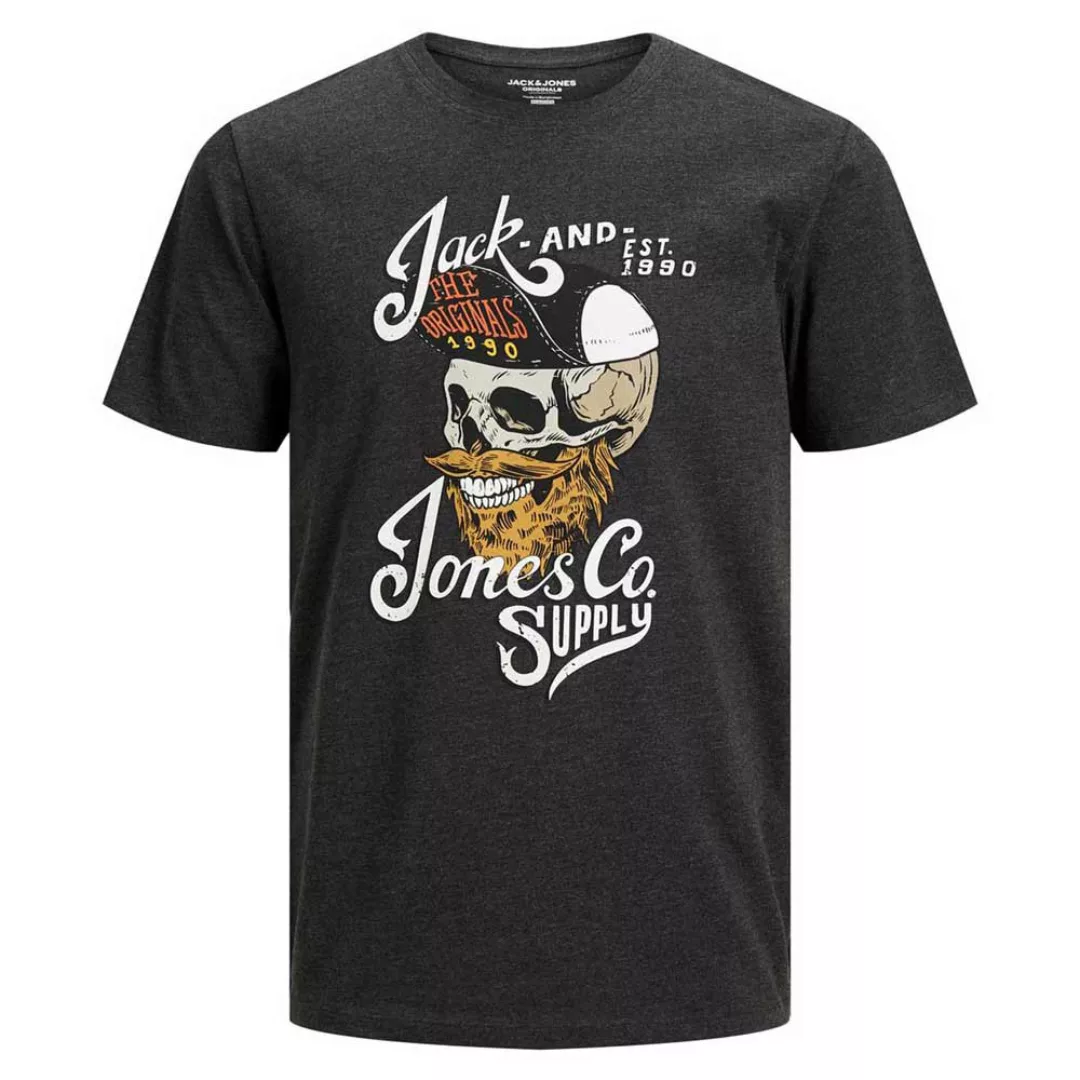 Jack & Jones Skulling Crew Neck Kurzärmeliges T-shirt S Dark Grey Melange / günstig online kaufen