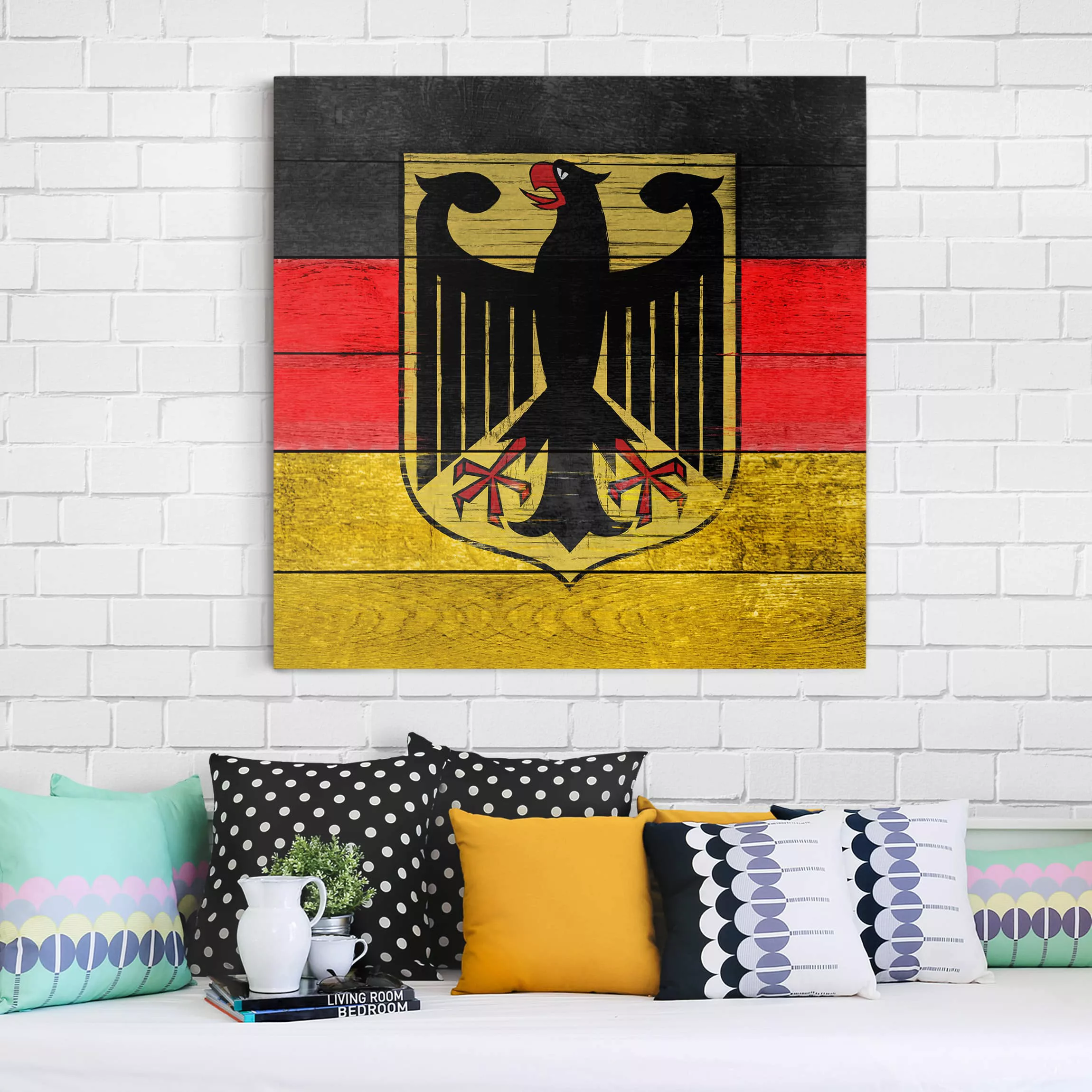 Leinwandbild - Quadrat Germany Woodwall günstig online kaufen