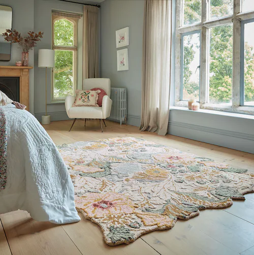 FLAIR RUGS Wollteppich »Daphne Floral«, rechteckig, 10 mm Höhe, Floraler Wo günstig online kaufen