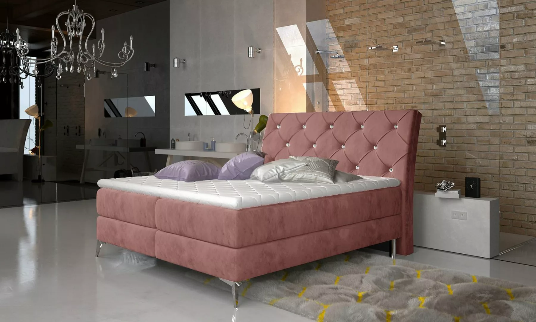 ALTDECOR Boxspringbett NOBL (Bettkasten, H3 Matratze Bonellfederung, Topper günstig online kaufen