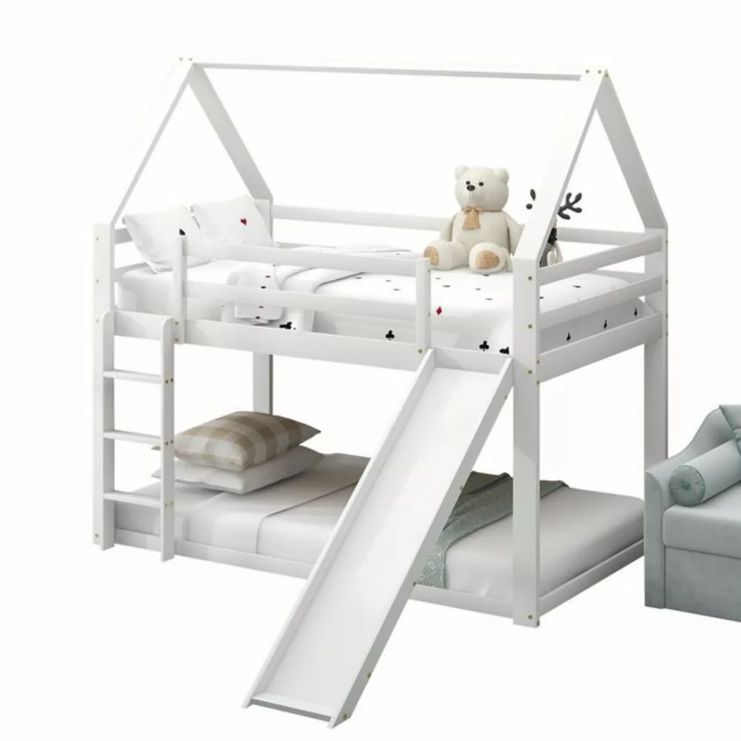 Ulife Etagenbett Kinderbett Hausbett mit Rutsche und Leiter, Hochbett Stock günstig online kaufen