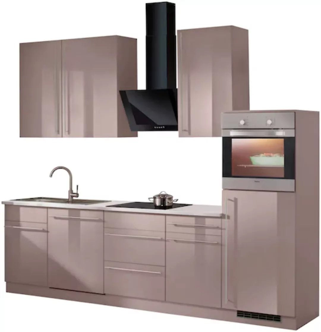 wiho Küchen Küchenzeile »Chicago«, mit E-Geräten, Gesamtbreite 280 cm günstig online kaufen