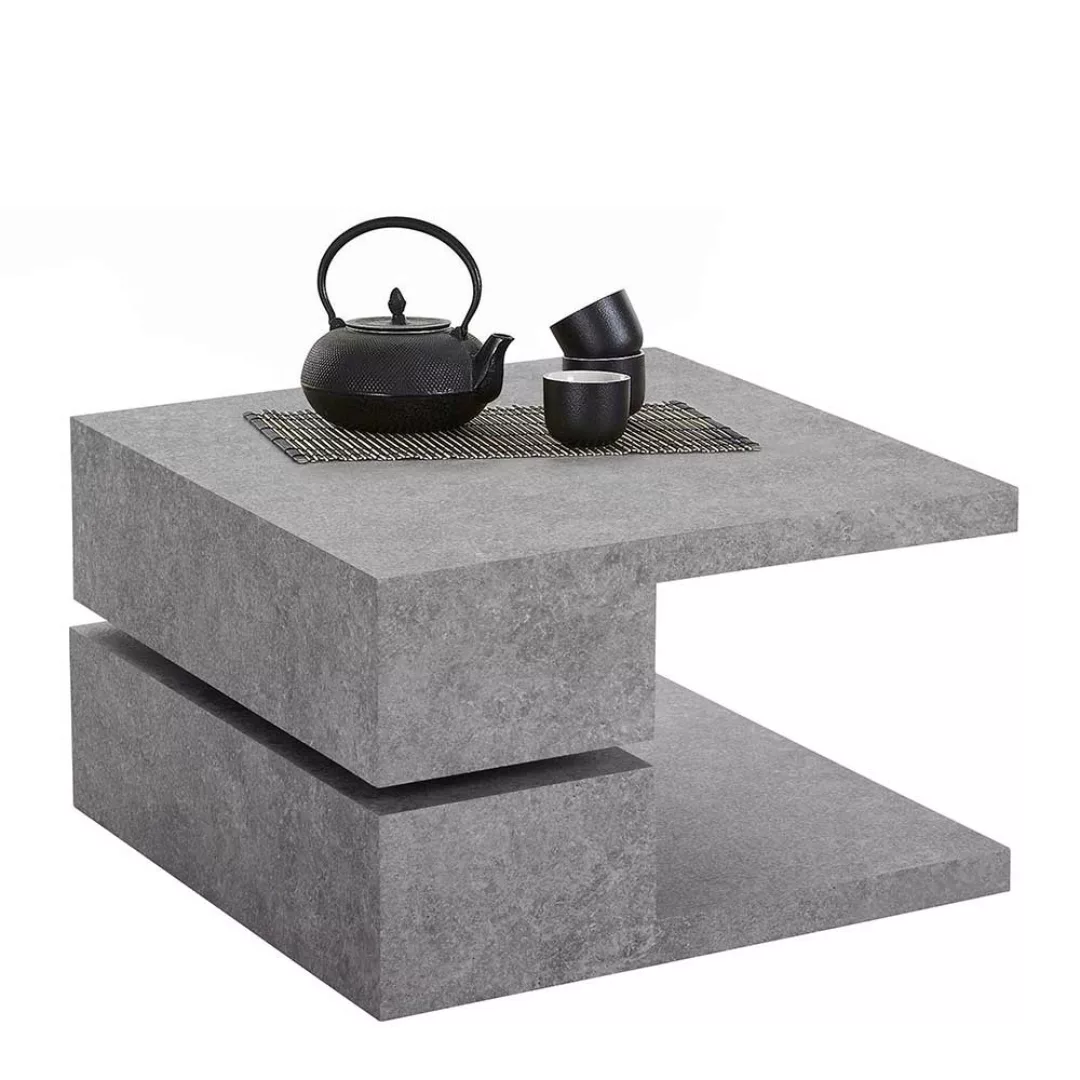 Designercouchtisch in Beton Grau schwenkbarer Tischplatte günstig online kaufen
