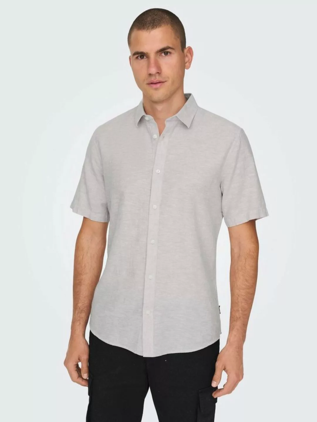 ONLY & SONS Kurzarmhemd ONSCAIDEN SS SOLID LINEN SHIRT NOOS günstig online kaufen