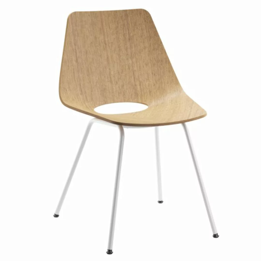 THONET S 661 Stahlrohrstuhl | Edelholz Eiche | Gestell weiß günstig online kaufen