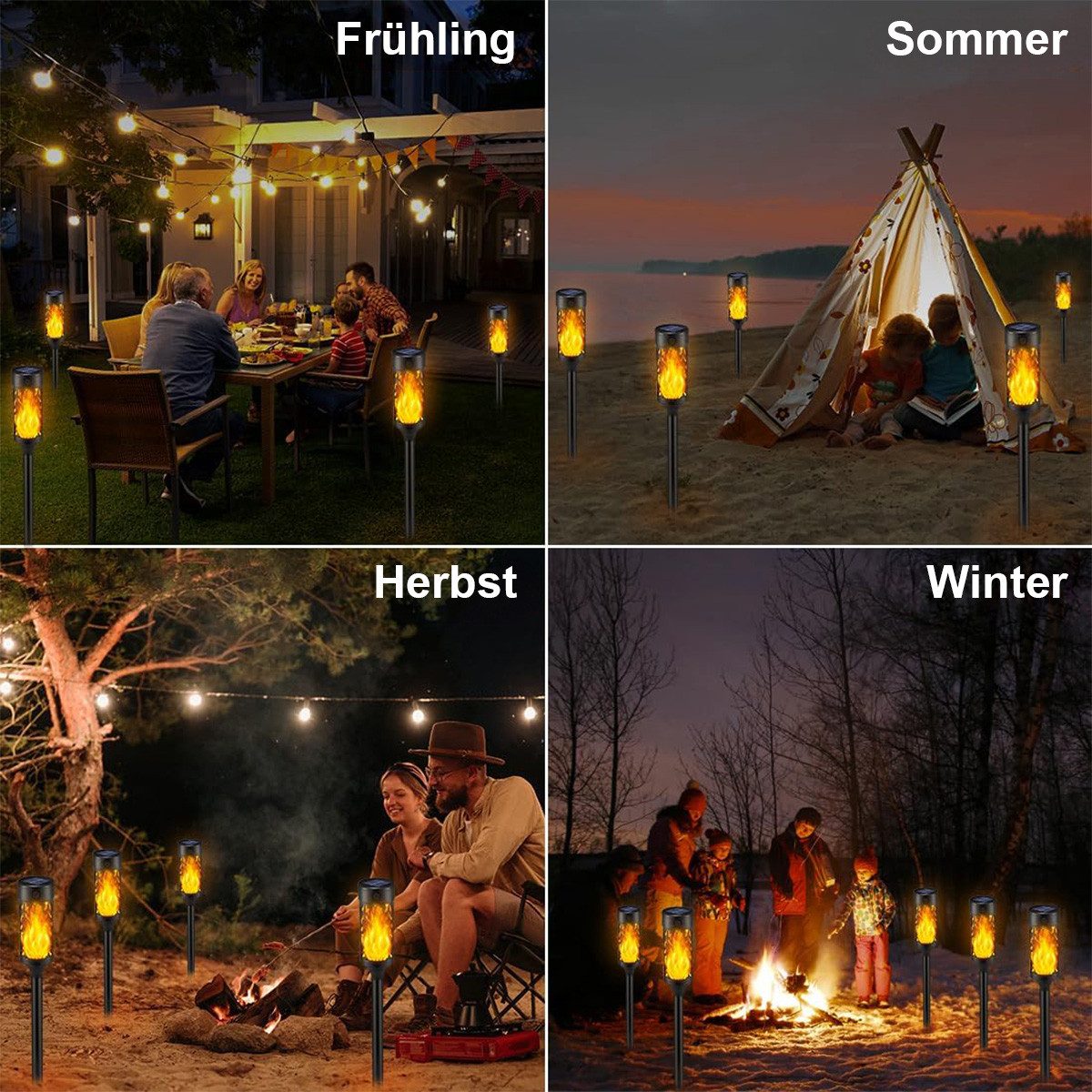 DOPWii Gartenleuchte Gartenleuchten,Solarleuchten mit Realistischer Flammen günstig online kaufen