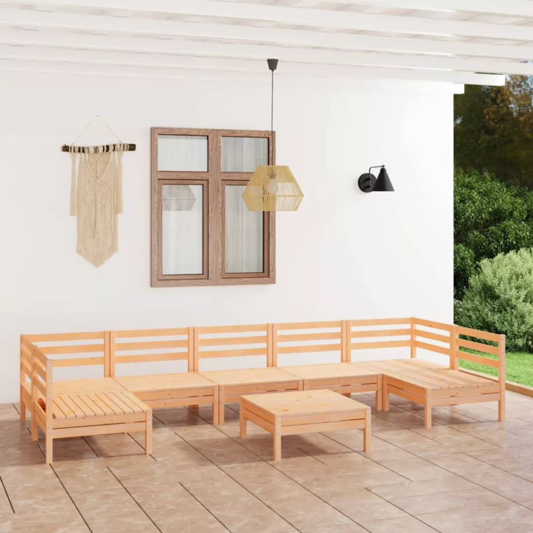 8-tlg. Garten-lounge-set Massivholz Kiefer günstig online kaufen