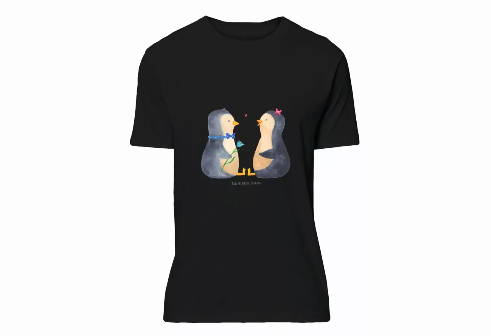 Mr. & Mrs. Panda T-Shirt Pinguin Pärchen - Schwarz - Geschenk, Liebespaar, günstig online kaufen