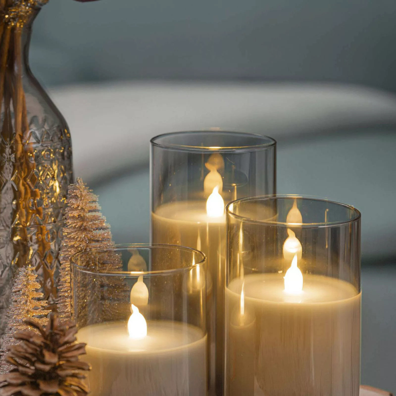 Pauleen LED Dekolicht »LED-Kerze Classy Smokey Candle, 3er Set«, Wachskerze günstig online kaufen