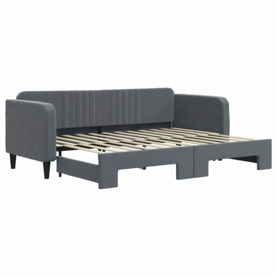 vidaXL Bett Tagesbett Ausziehbar Dunkelgrau 80x200 cm Samt günstig online kaufen