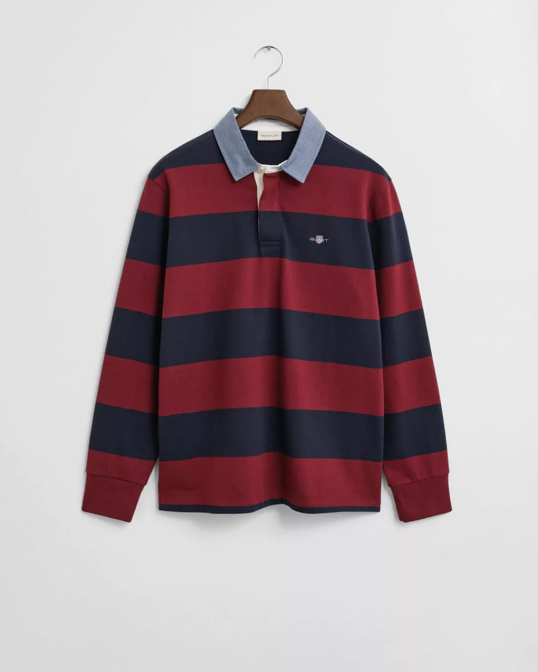 Gant Langarm-Poloshirt "REG CHAMBRAY STRIPE HEAVY RUGGER" günstig online kaufen
