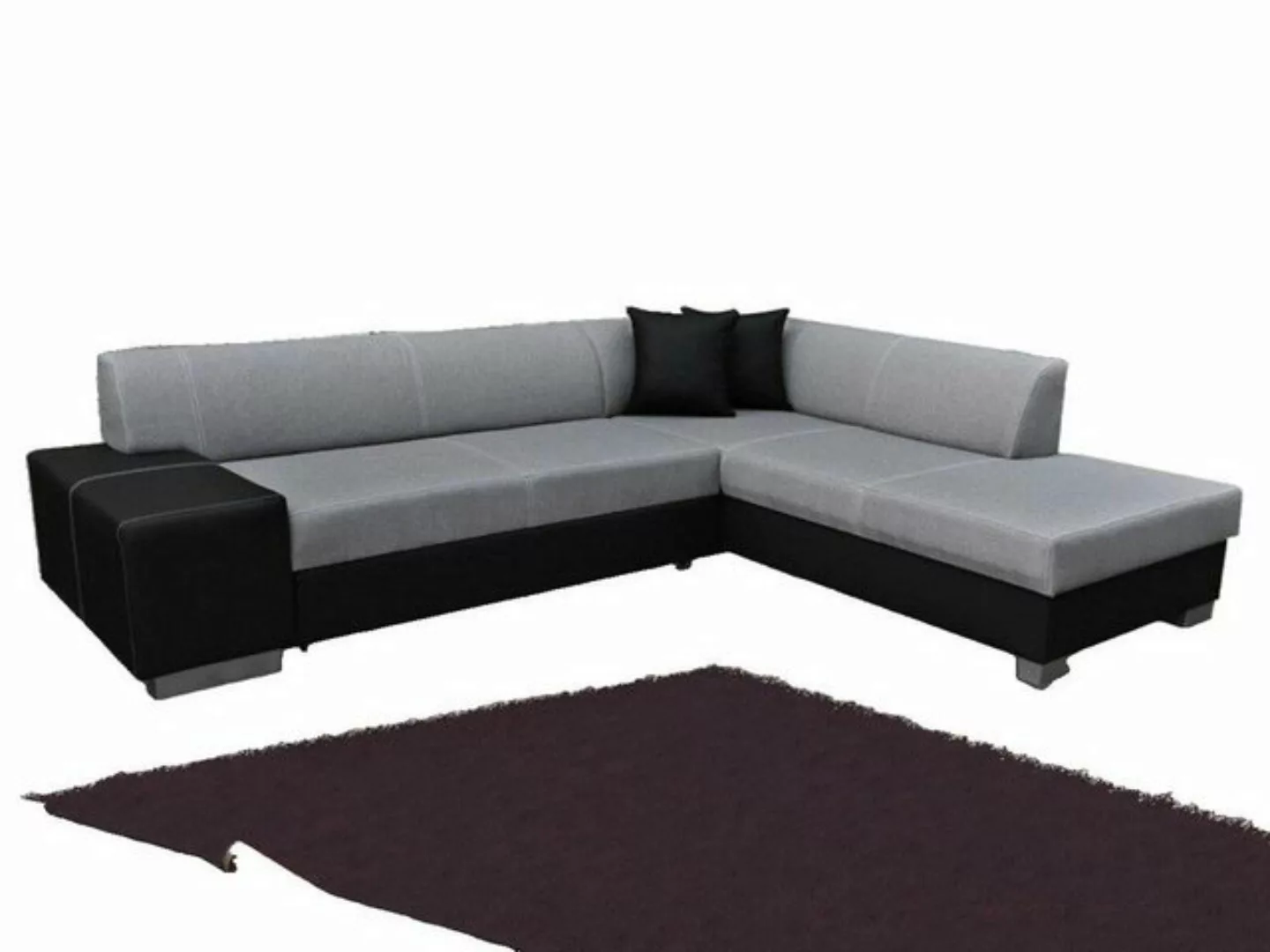 JVmoebel Ecksofa Design Ecksofa Schlafsofa Bettfunktion Couch Leder Textil günstig online kaufen