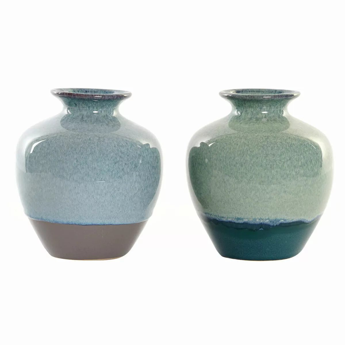 Vase Dkd Home Decor Blau Grün Porzellan Boho (2 Pcs) (16 X 16 X 18 Cm) günstig online kaufen