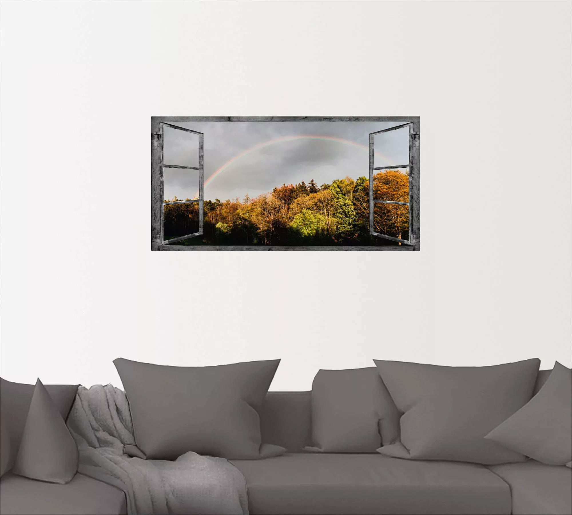 Artland Wandbild »Fensterblick - Regenbogen«, Fensterblick, (1 St.), als Le günstig online kaufen