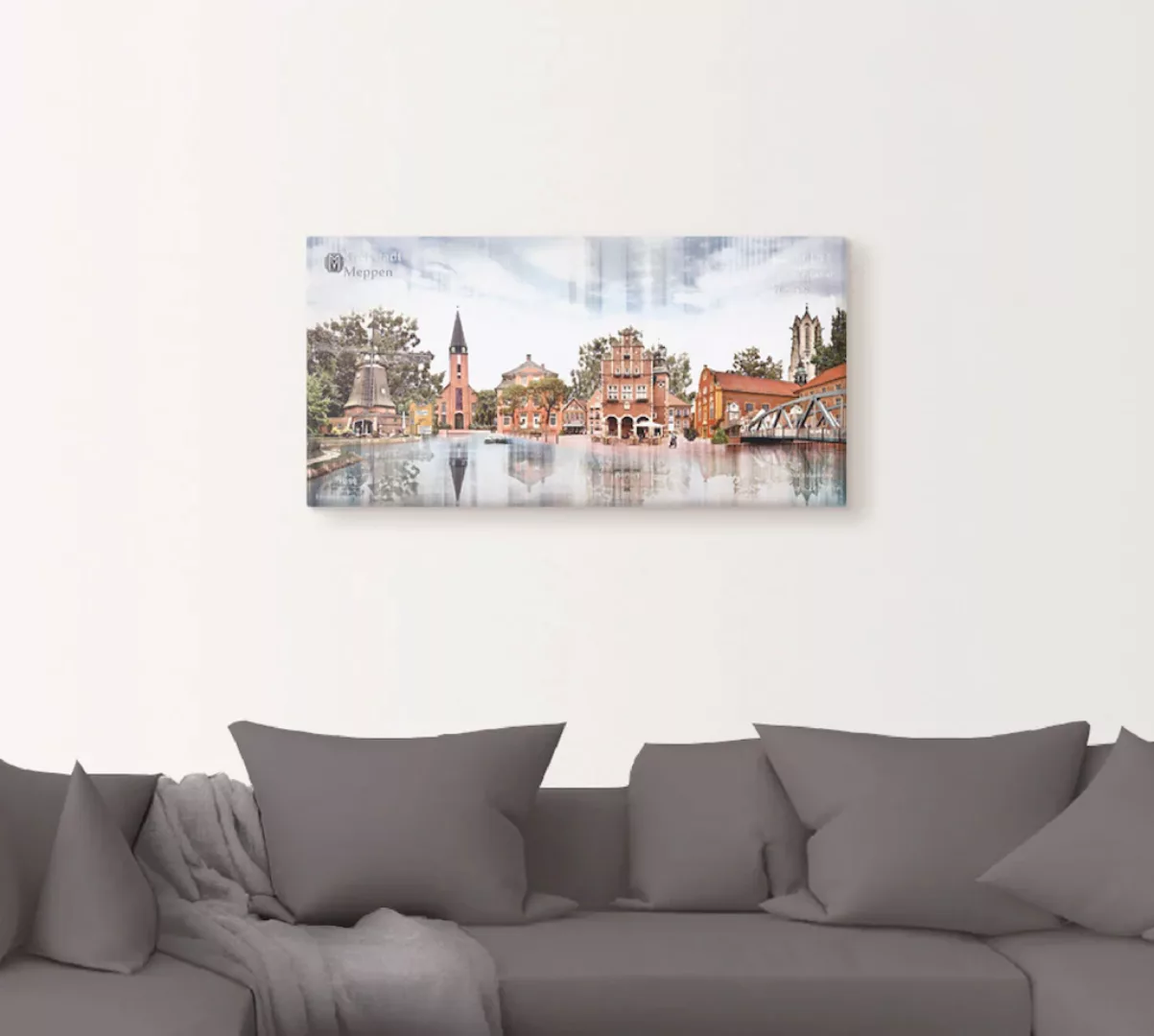Artland Wandbild "Meppen Skyline Abstrakte Collage", Deutschland, (1 St.), günstig online kaufen