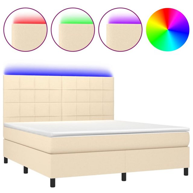 vidaXL Boxspringbett Bett Boxspringbett mit Matratze & LED Stoff (160 x 200 günstig online kaufen