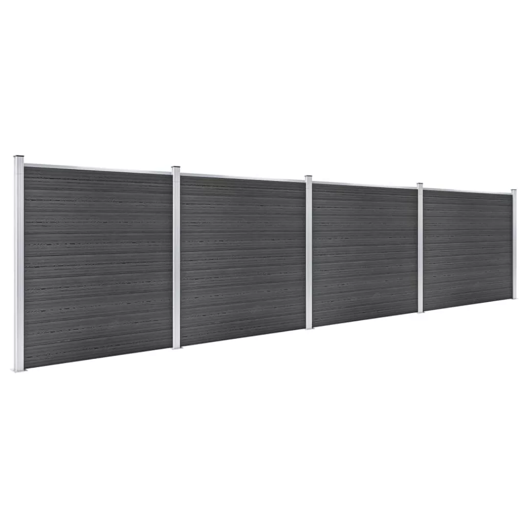 Zaunelement Set Wpc 699x186 Cm Schwarz günstig online kaufen