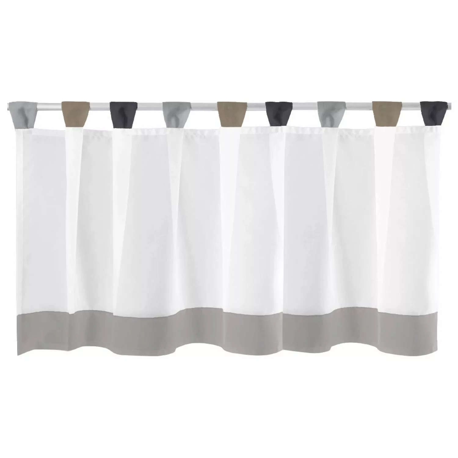 Arsvita Bistrogardine mit Schlaufen 150 cm x 45 cm Grau Schwarz günstig online kaufen