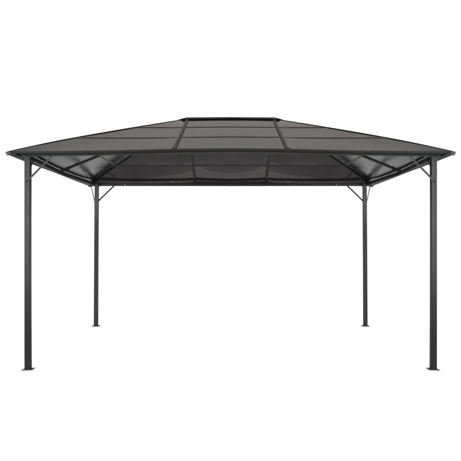 Gartenpavillon Mit Dach Aluminium 4×3×2,6 M Schwarz günstig online kaufen