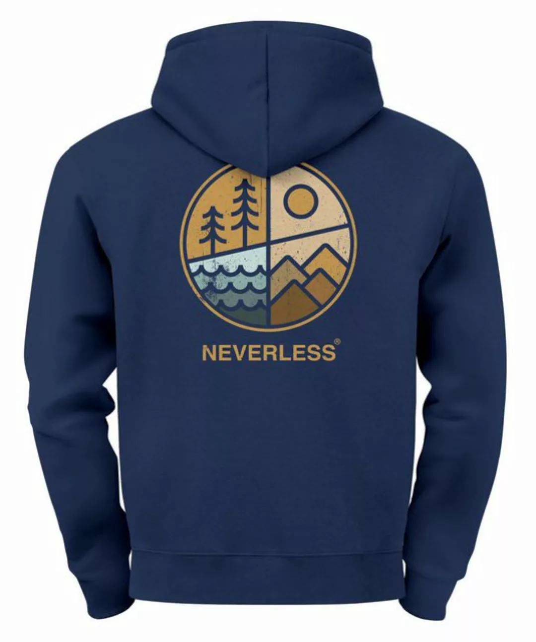 Neverless Hoodie Hoodie Backprint Herren Natur Grafik Berge Wald Adventure günstig online kaufen