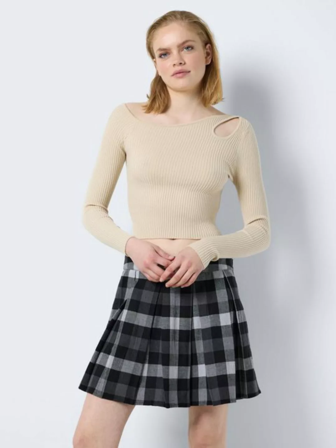 Noisy may Strickpullover Pullover Ein-Schulter Slim Fit gestrickt 7791 in C günstig online kaufen