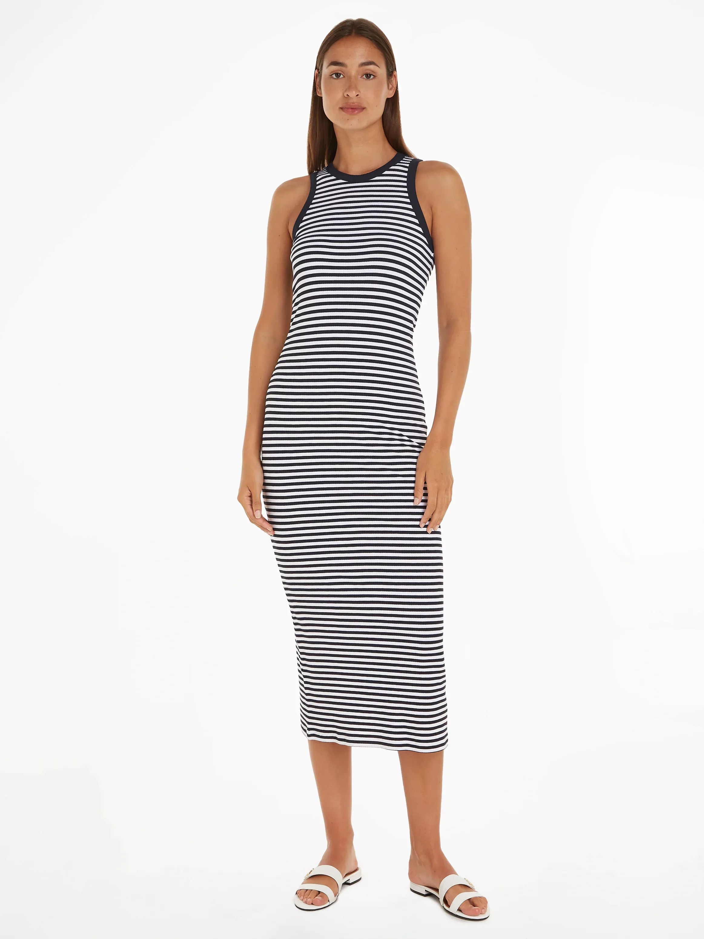 Tommy Hilfiger Midikleid "SLIM 5X2 STR RIB MIDI DRESS NS" günstig online kaufen