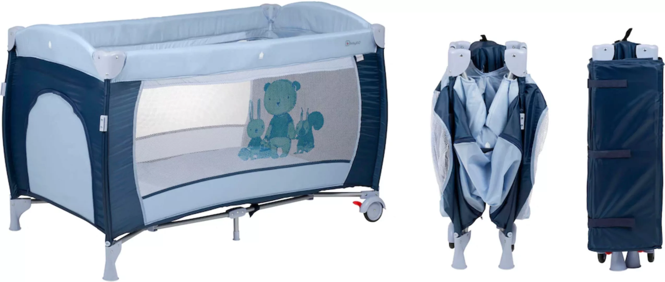 BabyGo Baby-Reisebett »Sleeper Deluxe, blau«, mit Musik-Mobile günstig online kaufen