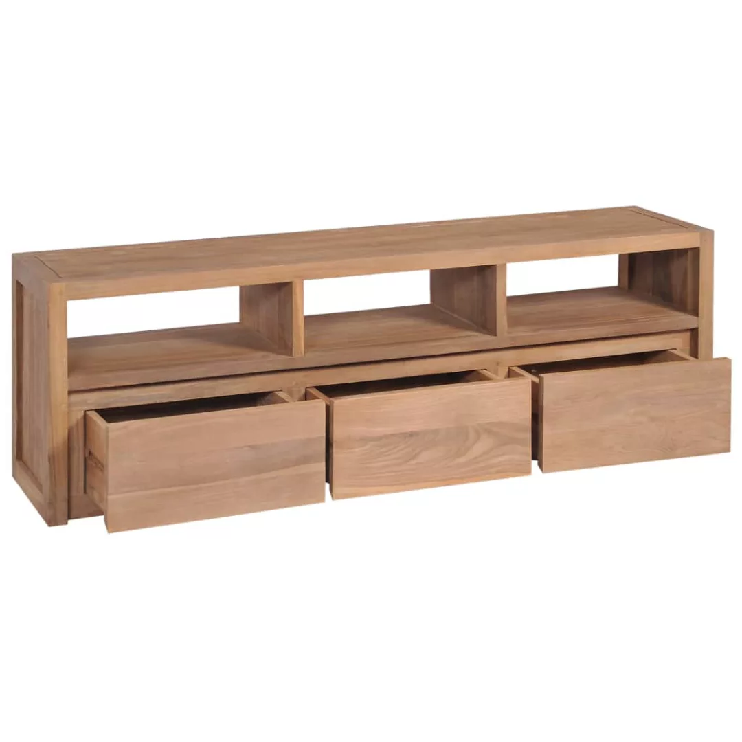 Tv-schrank Massivholz Teak Mit Natürlichem Finish 120ã30ã40 Cm günstig online kaufen