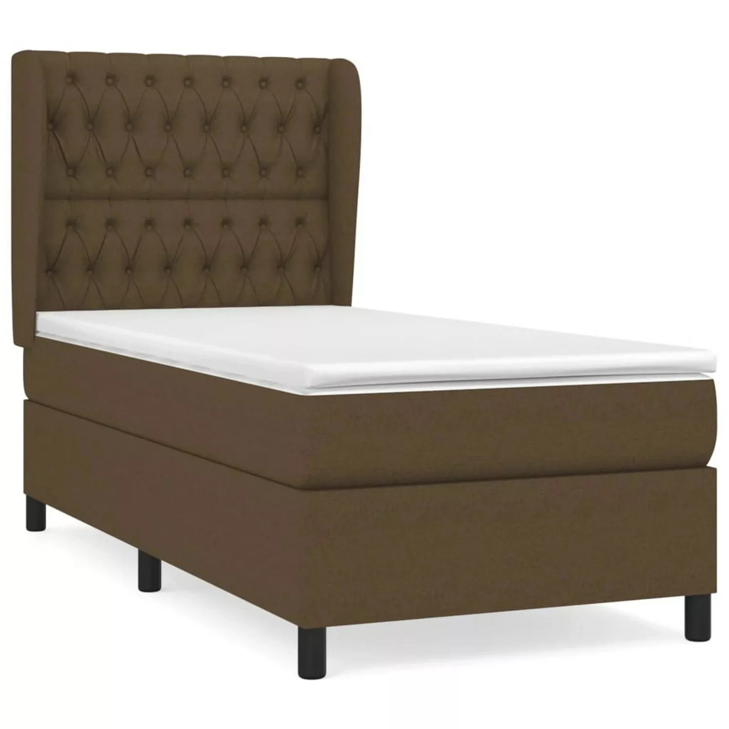 vidaXL Boxspringbett mit Matratze Dunkelbraun 90x190 cm Stoff1372531 günstig online kaufen