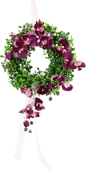 I.GE.A. Kunstkranz »Orchidee«, Buchskranz Festliche Dekoration Hochzeitsdek günstig online kaufen