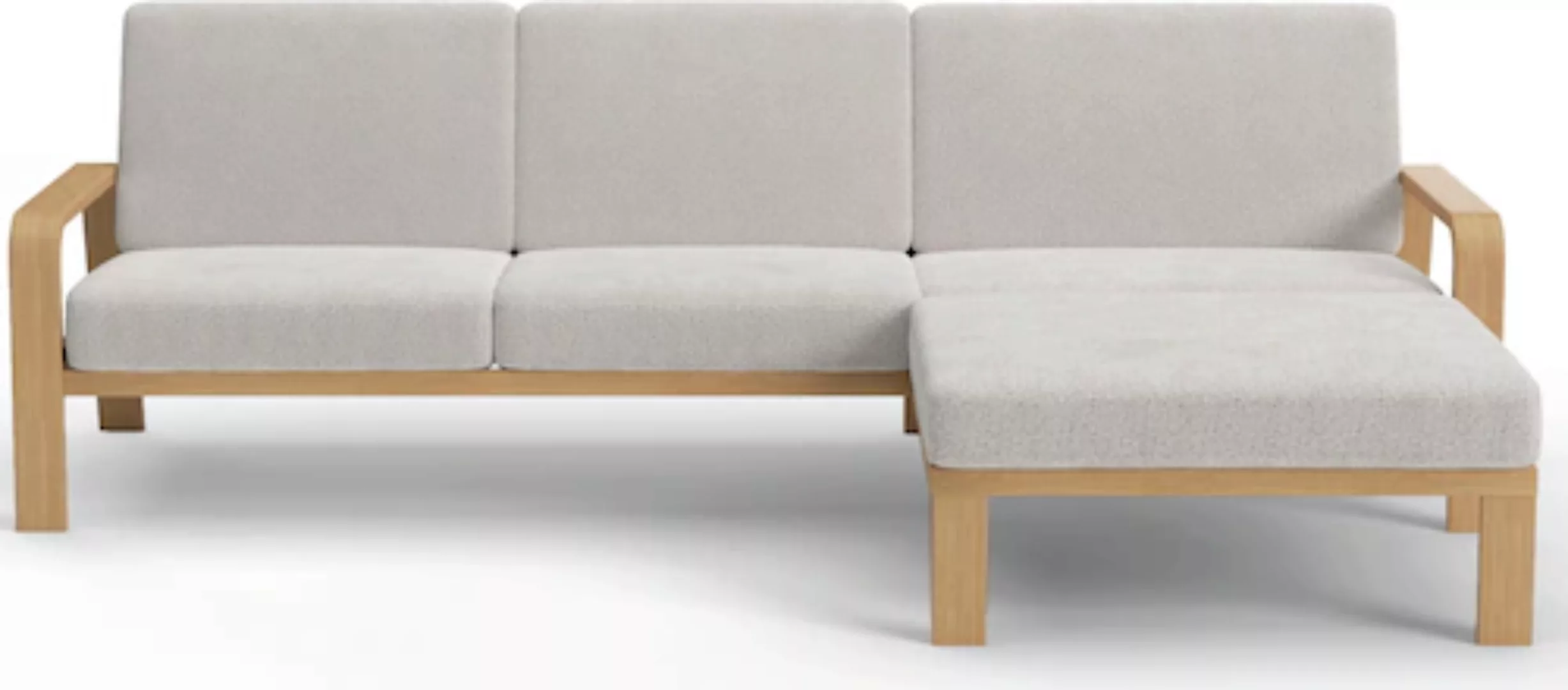 sit&more Ecksofa "Kolding L-Form", Armlehnen aus Buchenholz in natur, versc günstig online kaufen