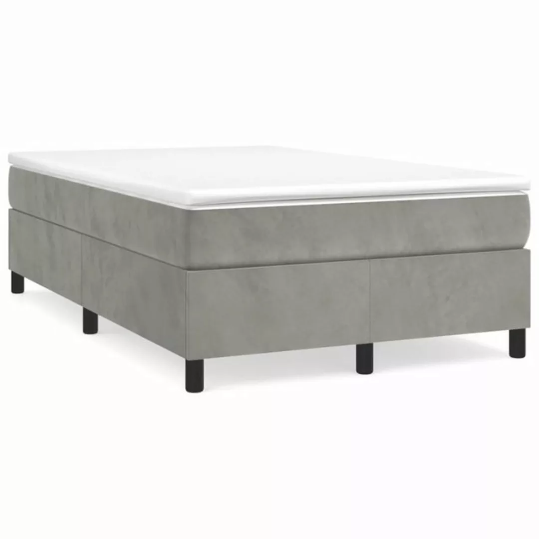 furnicato Bett Bettgestell ohne Matratze Hellgrau 120x200 cm Samt (1-tlg) günstig online kaufen